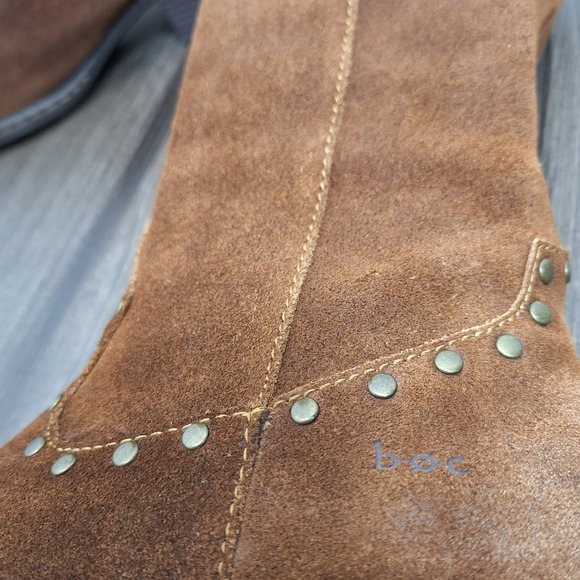 b.o.c. Born Concept Women's Brown Suede Studded Western Mid-Calf Boots Size 6 M - Picture 8 of 11